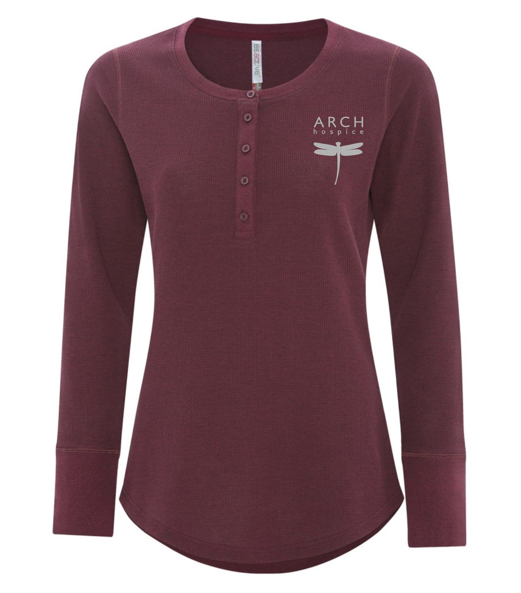 Arch Ladies Waffle Knit Henley – Superior Sentiments