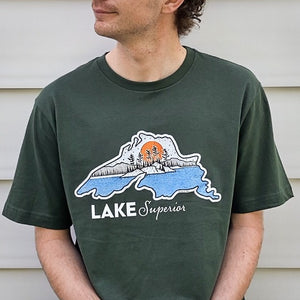 Lake Superior Eurospun Ring Spun Tee - Naturally Illustrated
