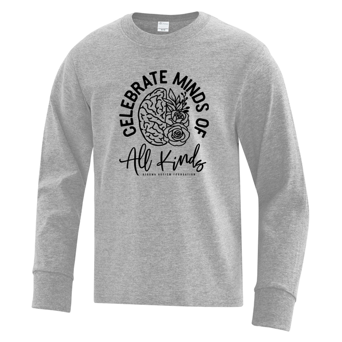 Algoma Autism Foundation 'Celebrate Minds Of All Kinds' Everyday Cotton Long Sleeve Youth Tee