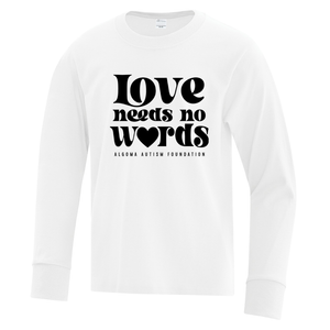 Algoma Autism Foundation 'Love Needs No Words' Everyday Cotton Long Sleeve Youth Tee