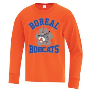 Boreal Bobcats Logo Spirit Wear Youth Long Sleeve Tee