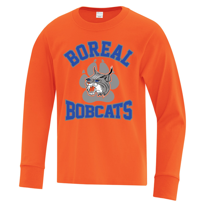 Boreal Bobcats Logo Spirit Wear Youth Long Sleeve Tee