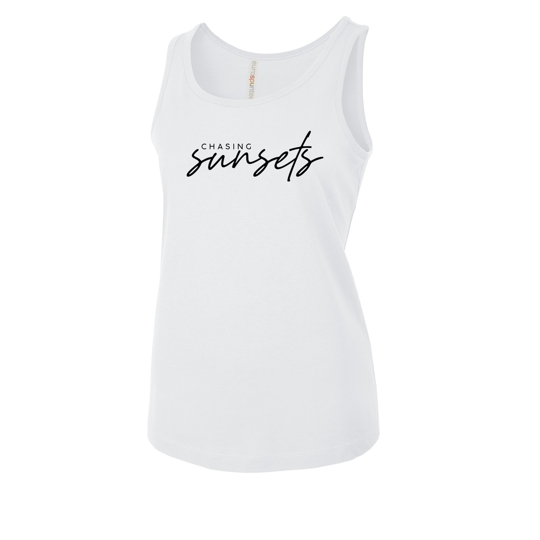 Chasing Sunsets Eurospun Ring Spun Ladies Tank