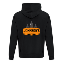 Load image into Gallery viewer, Johnson&#39;s RV and Auto Everyday Fleece Hooded Full Zip Sweatshirt (FLC Logo No Trees + Full Back Logo With Trees)