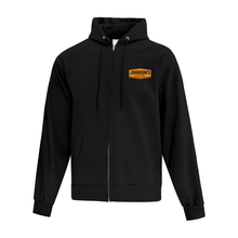 Load image into Gallery viewer, Johnson&#39;s RV and Auto Everyday Fleece Hooded Full Zip Sweatshirt (FLC Logo No Trees + Full Back Logo With Trees)