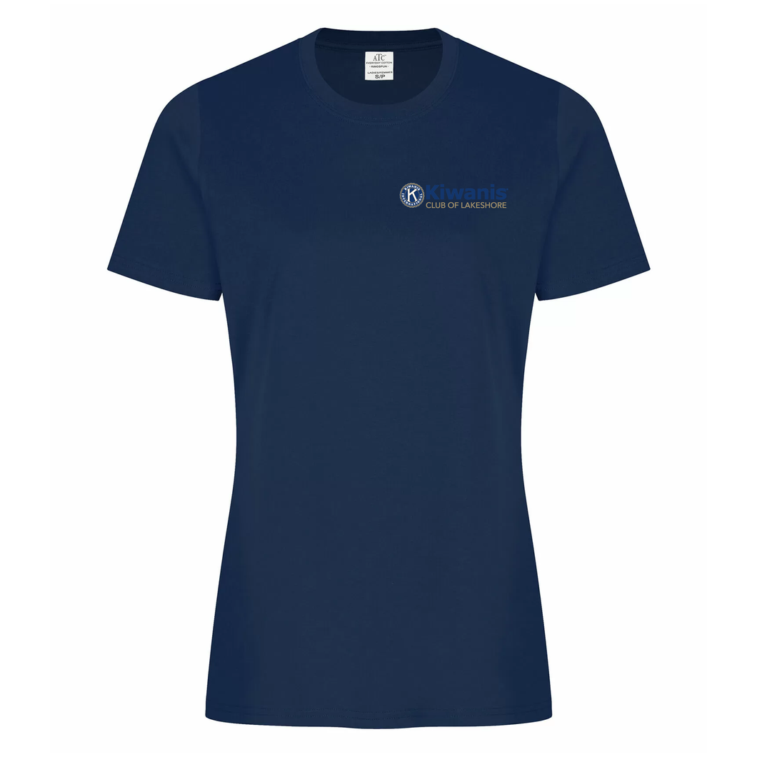 Kiwanis Club of Lakeshore Embroidered Everyday Ring Spun Cotton Ladies Tee