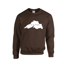 Load image into Gallery viewer, Lake Superior Rocks Co. Fleece Crewneck Sweater WHITE LOGO