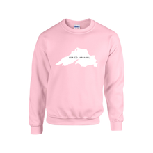 Load image into Gallery viewer, Lake Superior Rocks Co. Fleece Crewneck Sweater WHITE LOGO