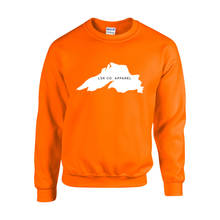 Load image into Gallery viewer, Lake Superior Rocks Co. Fleece Crewneck Sweater WHITE LOGO