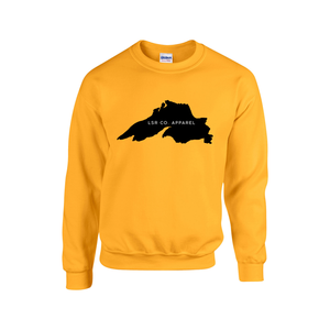 Lake Superior Rocks Co. Fleece Crewneck Sweater BLACK LOGO