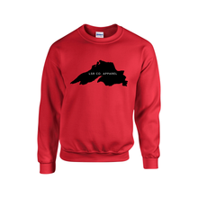 Load image into Gallery viewer, Lake Superior Rocks Co. Fleece Crewneck Sweater BLACK LOGO