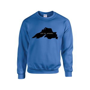 Lake Superior Rocks Co. Fleece Crewneck Sweater BLACK LOGO