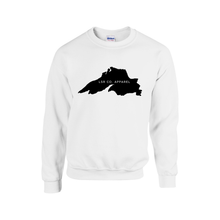 Load image into Gallery viewer, Lake Superior Rocks Co. Fleece Crewneck Sweater BLACK LOGO