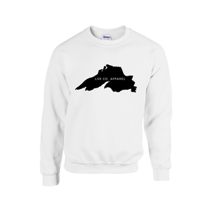 Lake Superior Rocks Co. Fleece Crewneck Sweater BLACK LOGO