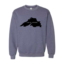 Load image into Gallery viewer, Lake Superior Rocks Co. Fleece Crewneck Sweater BLACK LOGO