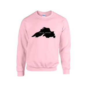 Lake Superior Rocks Co. Fleece Crewneck Sweater BLACK LOGO