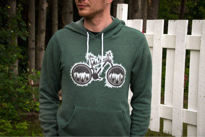 Mountain Bike Bella + Canvas Sponge Fleece Pullover Hoodie - Naturally Illustrated