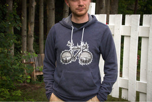 Road Bike Bella + Canvas Sponge Fleece Pullover Hoodie - Naturally Illustrated