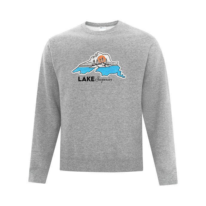 Lake Superior Everyday Fleece Crewneck Sweater - Naturally Illustrated