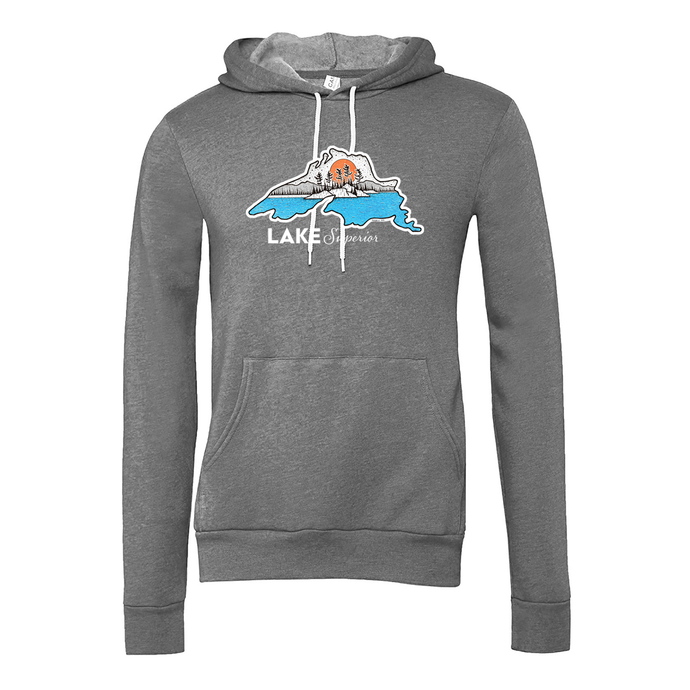 Lake Superior Bella + Canvas Sponge Fleece Pullover Hoodie - Naturally Illustrated