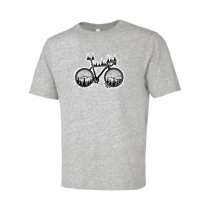 Road Bike Eurospun Ring Spun Tee - Naturally Illustrated