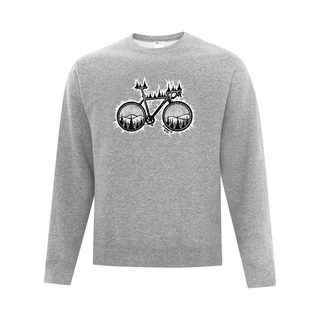 Road Bike Everyday Fleece Crewneck Sweater - Naturally Illustrated