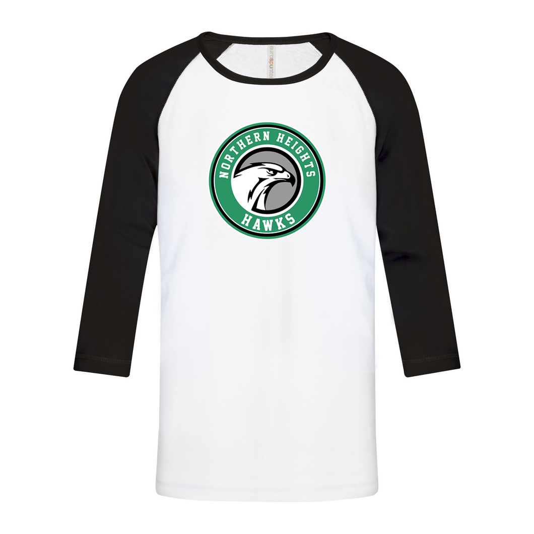 Northern Heights Hawks Ring Spun Baseball Youth Tee