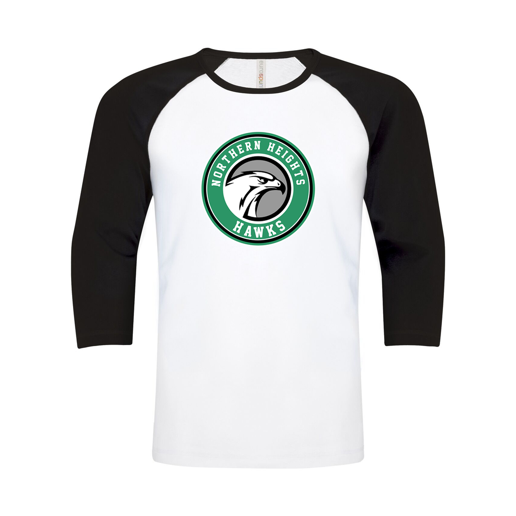 Northern Heights Hawks Ring Spun Baseball Tee