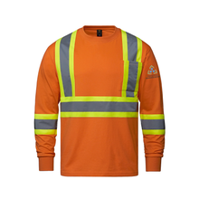 Load image into Gallery viewer, Sault College Facilities Management Paramount Cotton Long Sleeve Hi-Vis T-Shirt