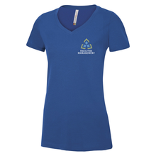 Load image into Gallery viewer, Sault College Facilities Management Ladies V-Neck Cotton Tee