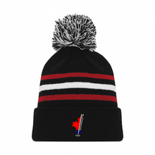 Load image into Gallery viewer, Sault Ringette Club Striped Pom Pom Toque