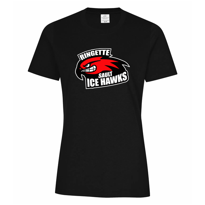 Sault Ringette Club FC Ice Hawks Everyday Ring Spun Cotton Ladies Tee