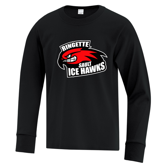 Sault Ringette Club FC Ice Hawks Everyday Cotton Long Sleeve Youth Tee