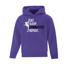 Load image into Gallery viewer, SSMGC Eat, Sleep, Gymnastics, Repeat Everyday Fleece Youth Hoodie