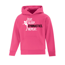 Load image into Gallery viewer, SSMGC Eat, Sleep, Gymnastics, Repeat Everyday Fleece Youth Hoodie