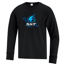 Load image into Gallery viewer, S&amp;T Hockey Everyday Cotton Long Sleeve Youth Tee