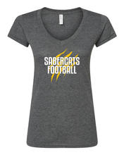 Load image into Gallery viewer, Sault Sabercats M&amp;O Women&#39;s Deluxe Blend V-Neck T-Shirt