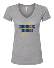 Load image into Gallery viewer, Sault Sabercats M&amp;O Women&#39;s Deluxe Blend V-Neck T-Shirt