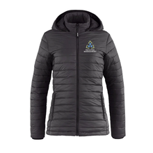 Load image into Gallery viewer, Sault College Facilities Management Canyon Ladies Puffy Jacket with Detachable Hood (Embroidered)