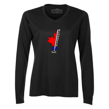 Load image into Gallery viewer, Sault Ringette Pro Team Ladies V-Neck Long Sleeve Tee