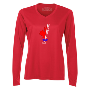 Sault Ringette Pro Team Ladies V-Neck Long Sleeve Tee