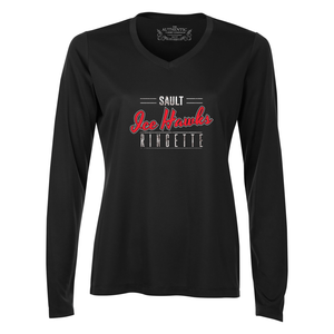 Sault Ringette Pro Team Ladies V-Neck Long Sleeve Tee