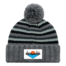 Load image into Gallery viewer, Naturally Illustrated Sunset Patch Acrylic Cuff Pom Toque