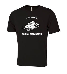 Social Distancing Snowmobile T-Shirt