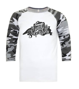 North of Superior Unisex Camo Baseball Tee