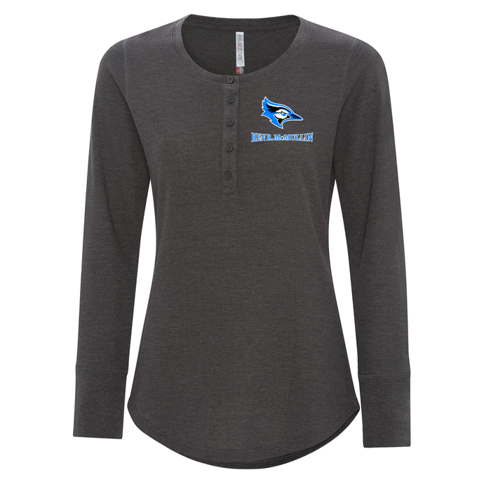 Ben R. McMullin STAFF Ladies Thermal Long Sleeve Henley Embroidered
