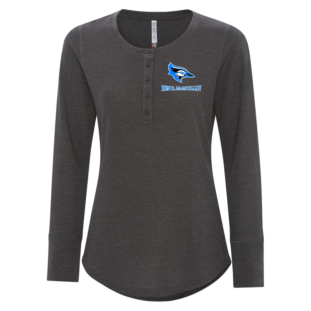 Ben R. McMullin STAFF Ladies Thermal Long Sleeve Henley Embroidered