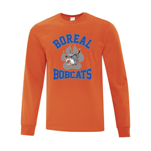 Boreal Bobcats Logo Spirit Wear Adult Long Sleeve Tee