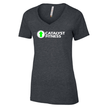 Load image into Gallery viewer, Catalyst Fitness Ring Spun V-Neck Ladies Tee