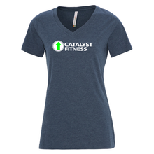Load image into Gallery viewer, Catalyst Fitness Ring Spun V-Neck Ladies Tee